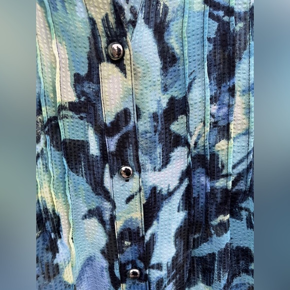 JM Collection Sheer Watercolored Flowers Blouse Size 20W - Picture 3 of 5